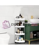 Ъглова етажерка за баня 4 нива с колелца